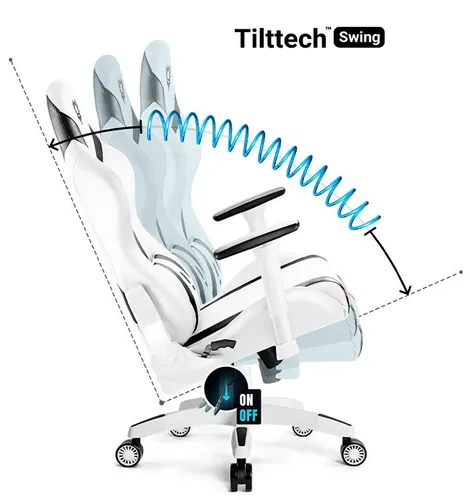 Fotel Diablo Chairs X-Horn 2.0 Normal Size Gamingowy do 160kg Skóra ECO Biało-czarny