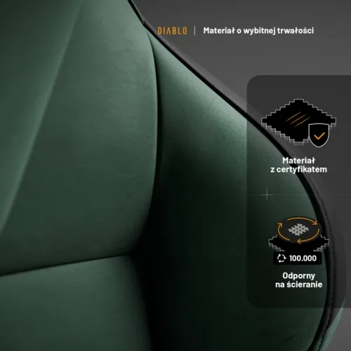 Fotel Diablo Chairs X.One Prime Normal Size Forest Green Gamingowy Do 140kg Tkanina Zielony