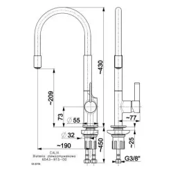 Bateria KFA Armatura Arura Calix 6543-915-00 Czarny Mosiądz