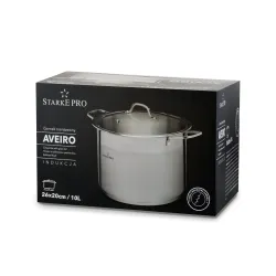 Garnek wysoki ze stali nierdzewnej z pokrywką Starke Pro Aveiro 10 l