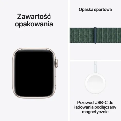 Apple Watch SE 2gen GPS koperta 44mm z aluminium Księżycowa poświata opaska sportowa Górskie jezioro