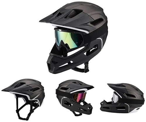 Kask rowerowy WOZINSKY HT-009C Czarny Full Face MTB  (rozmiar L)