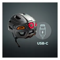 Kask rowerowy CECOTEC Brainguard Flash Czarny Miejski z lampką (rozmiar S/M)