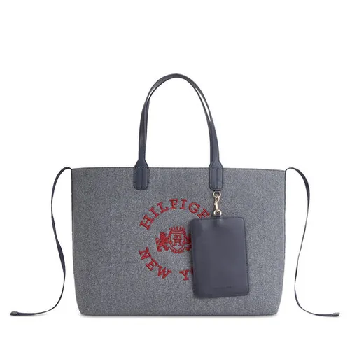 Сумка Tommy Hilfiger Iconic Tommy Tote Wool logo Aw0aw15576 Grey Line PSE