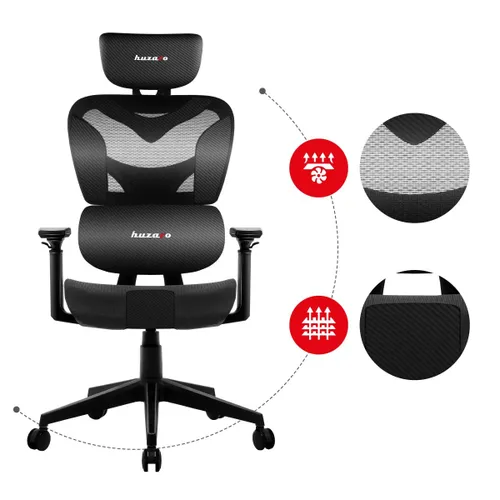 Fotel HUZARO Combat 8.0 Carbon Czarny