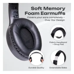Słuchawki bezprzewodowe PowerLocus P19 Black Nauszne Bluetooth 5.3 Czarny