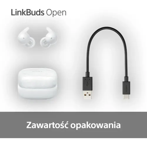 Słuchawki bezprzewodowe Sony LinkBuds Open WF-LS910W Douszne Otwarte Bluetooth 5.3 Biały