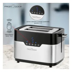Toster ProfiCook PC-TA 1170 Ruszt do bułek Rozmrażanie 920W