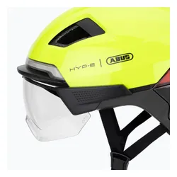 Kask rowerowy z kierunkowskazami ABUS Hyp-e Ace signal yellow