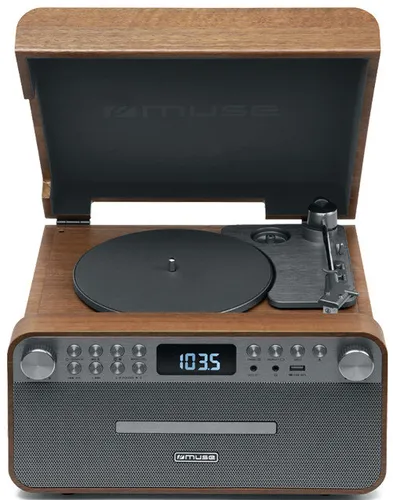 Gramofon MUSE MT-118AT Bluetooth USB Drewno