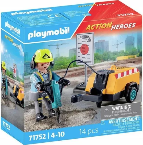 PLAYMOBIL ACTION HEROES 71752 Pracownik budowlany z młotem pneumatycznym