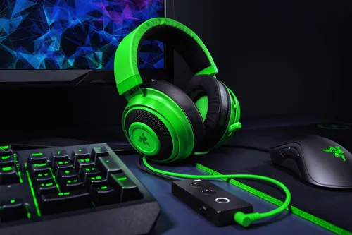 Słuchawki przewodowe z mikrofonem Razer Kraken Tournament Edition Nauszne Zielony