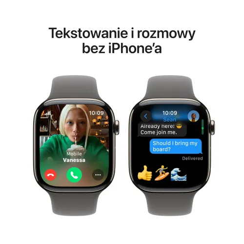 Apple Watch Series 10 GPS + Cellular koperta 42mm tytan naturalny pasek sportowy górska szarość M/L