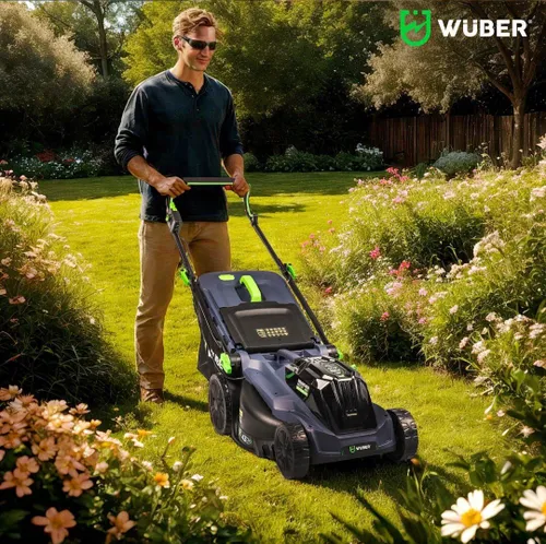 Kosiarka akumulatorowa WUBER W04803 43 cm, 6 Ah, 20 V, silnik bezszczotkowy, kosz 52L, 2 akumulatory 6 Ah