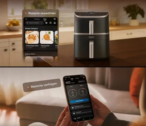 Frytkownica beztłuszczowa COSORI Turbo Tower Pro Smart ‎CAF-DC113S-ADE Wi-Fi 10,8 l Double Stack