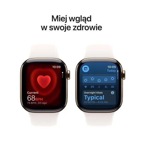 Apple Watch Series 11 GPS + Cellular 42mm Tytan Złoty Pasek sportowy Łagodny róż S/M