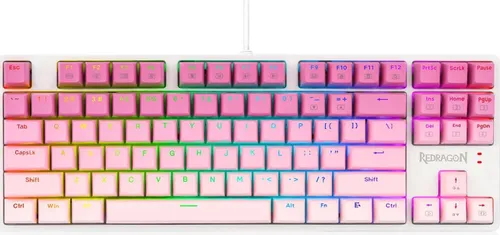 Klawiatura mechaniczna Redragon K645 RGB Brown Switch Biało-różowy