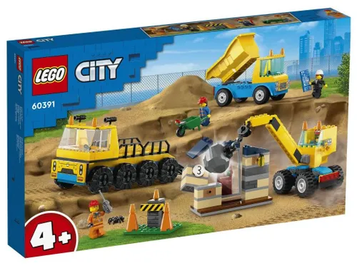 Lego City 60391 yıkım topu ile kamyon ve vinç