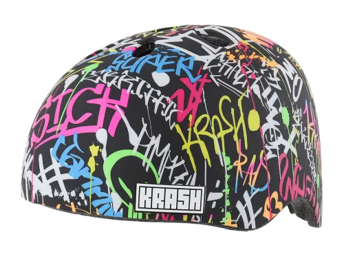 Kask rowerowy KRASH Street Writer Pop Neon Wielokolorowy dla Dzieci (rozmiar M)