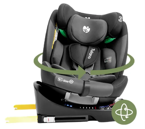 Fotelik samochodowy TULANO Loom 35 40-150 cm (0-36 kg) Czarno-szary