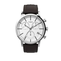 Timex Midtown Kronograf Saati TW2V36600 Gümüş / Kahverengi