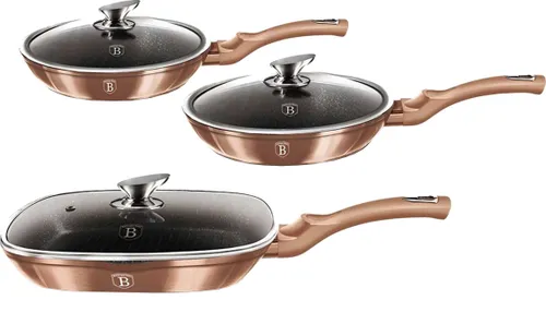 Zestaw patelni BERLINGER HAUS Metallic Line Rose Gold Edition BH/6195 (6 elementów)