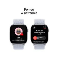 Apple Watch Series 10 GPS koperta 46mm aluminium srebrne opaska sportowa błękitny obłok