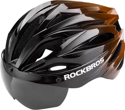 Kask rowerowy ROCKBROS 8386824304077 Czarno-brązowy Szosowy (rozmiar 58-62)