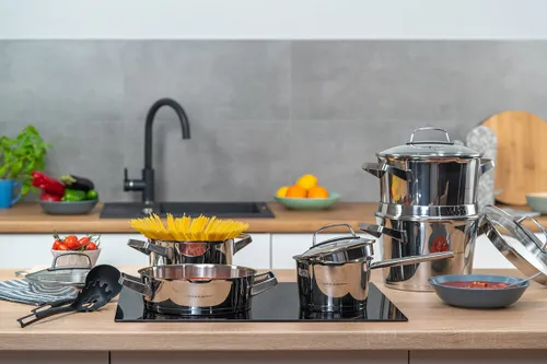 Zestaw garnków GÖTZE & JENSEN Denver CS700 Inox (10 elementów)