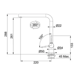 Bateria FRANKE Neptune Style Window 115.0263.158 Chrom