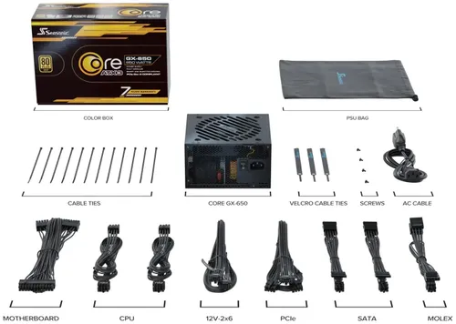 Zasilacz SEASONIC Core GX-650 650W 80 Plus Gold ATX3.1