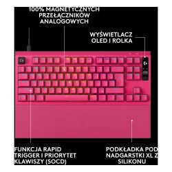 Klawiatura magnetyczna Logitech G Pro X2 TKL Rapid Różowy