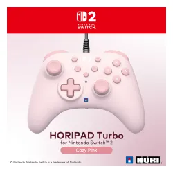 Pad Hori Turbo Cozy Pink do Nintendo Switch 2 Przewodowy