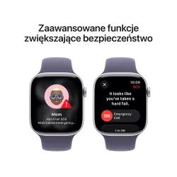 Apple Watch Series 11 GPS + Cellular 46mm z aluminium Srebrny Pasek sportowy Mleczny fiolet S/M