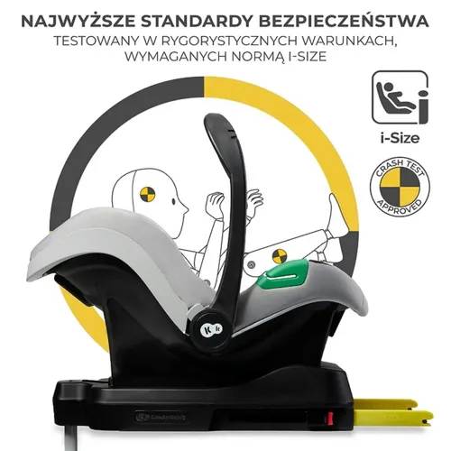 Fotelik samochodowy KINDERKRAFT Mink Pro I-Size z bazą 40-75 cm (0-13 kg) Szary