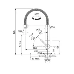 Bateria Franke Smart Glenda semi-pro Stal szlachetna
