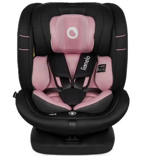 Fotelik samochodowy LIONELO Bastiaan i-Size 40-150 cm (0-36 kg) Czarno-różowy