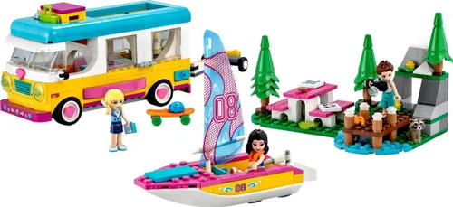 LEGO Friends orman kampı minibüsü ve yelkenli (41681)