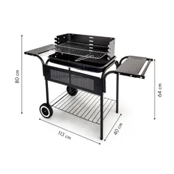 Grill ogrodowy metalowe półki regulacja rusztu koła MultiGarden