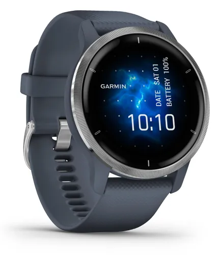 Умные часы Garmin Venu 2 GPS серебристо-темно-синий