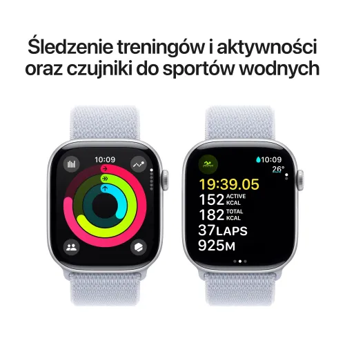 Apple Watch Series 10 GPS + Cellular Koperta 42mm aluminium srebrny opaska sportowa błękitny obłok