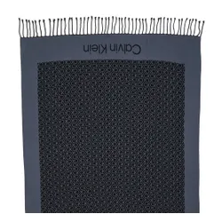 Calvin Klein Franjuri monogramă eșarfă șal 100x200 K60k611118 CK Negru BAX