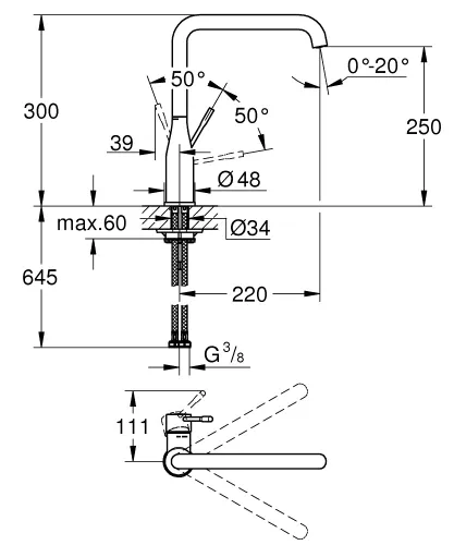 Bateria GROHE Essence 30269GN0 Złoto szczotkowane