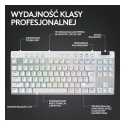 Klawiatura mechaniczna Logitech G Pro X TKL Lightspeed Tactile - GX Brown - biały