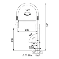 Bateria FRANKE Vital 120.0621.230 Gun metal-chrom