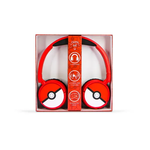 Słuchawki bezprzewodowe z mikrofonem OTL Technologies Pokémon Pokeball Wireless Dla Dzieci Nauszne Czerwony