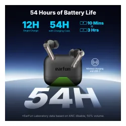 Słuchawki bezprzewodowe Earfun Air Pro 4+ ANC Dokanałowe Bluetooth 6.0 Funkcje AI Czarny