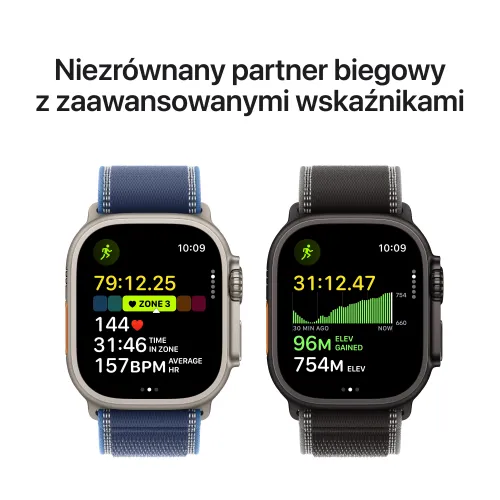 Apple Watch Ultra 3 GPS + Cellular koperta z tytanu Czarna 49mm Bransoleta mediolańska z tytanu Czarna Rozmiar S