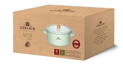 Garnek GERLACH Natur Enamel 20 cm Zielony