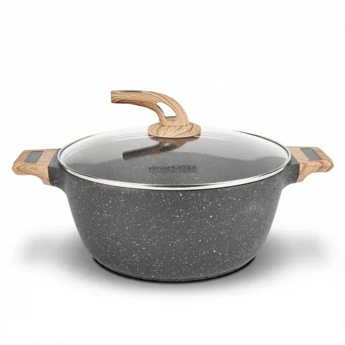 Garnek granitowy typu stone z pokrywką Konighoffer Fegato 6,2 l